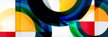 Yuvarlak şekiller, üçgenler ve daireler. Modern soyut arkaplan