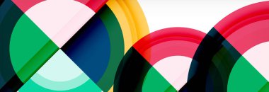 Yuvarlak şekiller, üçgenler ve daireler. Modern soyut arkaplan