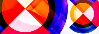 Yuvarlak şekiller, üçgenler ve daireler. Modern soyut arkaplan