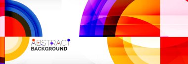 Yuvarlak şekiller, üçgenler ve daireler. Modern soyut arkaplan