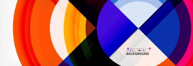 Yuvarlak şekiller, üçgenler ve daireler. Modern soyut arkaplan