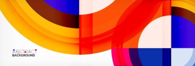 Yuvarlak şekiller, üçgenler ve daireler. Modern soyut arkaplan