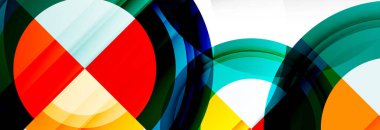 Yuvarlak şekiller, üçgenler ve daireler. Modern soyut arkaplan