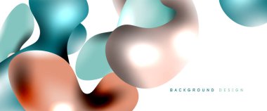 Kabarcıklar soyut arkaplan. Beyaz vektör şablonunda sıvı sıçramaları