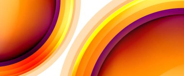 Çemberler ve baloncuklar soyut arka plan. Web pankartı, uygulama veya poster için sıvı yuvarlak şekiller