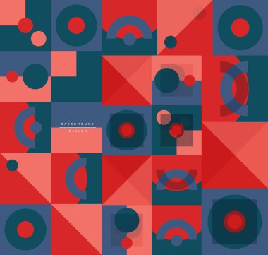 Neo memphis geometrik deseni daireler, kareler ve çizgilerle. Kapaklar, afişler, el ilanları ve posterler ve diğer şablonlar için pop sanatları soyut arka plan