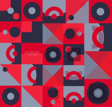 Neo memphis geometrik deseni daireler, kareler ve çizgilerle. Kapaklar, afişler, el ilanları ve posterler ve diğer şablonlar için pop sanatları soyut arka plan