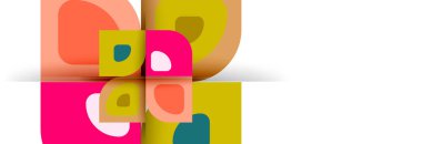 Soyut yuvarlak şekiller ve gölge efektleri tekrarlanan vektör modern geometrik arkaplan kümesi