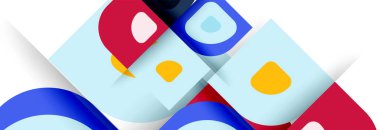 Soyut yuvarlak şekiller ve gölge efektleri tekrarlanan vektör modern geometrik arkaplan kümesi