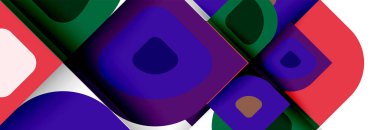 Soyut yuvarlak şekiller ve gölge efektleri tekrarlanan vektör modern geometrik arkaplan kümesi