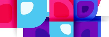 Soyut yuvarlak şekiller ve gölge efektleri tekrarlanan vektör modern geometrik arkaplan kümesi