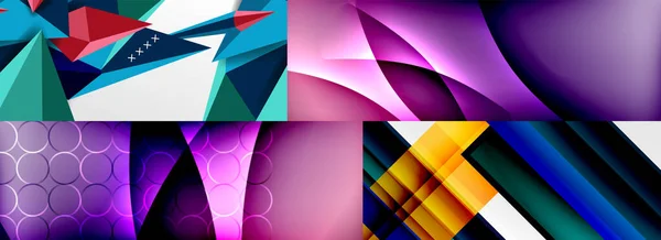 Set of creative geometric vector backgrounds. Modern trendy design templates — Stock Vector