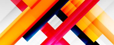 Gölge çizgileri, modern formlar, dikdörtgenler, kareler ve akışkan eğimlere sahip geometrik soyut arkaplanlar. Parlak renkli çizgiler serin arkaplanlar