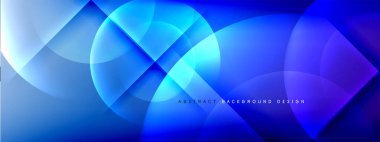 Vektör soyut arkaplan - gölgeler ve ışık efektleri ile sıvı gradyanı üzerinde daire ve çapraz çapraz. Metin için tekno ya da ticari parlak tasarım şablonları