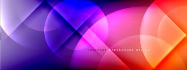 Vektör soyut arkaplan - gölgeler ve ışık efektleri ile sıvı gradyanı üzerinde daire ve çapraz çapraz. Metin için tekno ya da ticari parlak tasarım şablonları