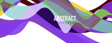 Akışkan dalga renkli soyut arkaplan. Dinamik renkli canlı vektör tasarımı