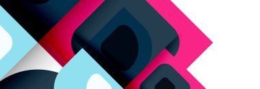 Soyut yuvarlak şekiller ve gölge efektleri tekrarlanan vektör modern geometrik arkaplan kümesi