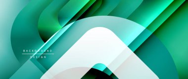 Çizgiler ve modern formlarla vektör geometrik arkaplan. Soyut yuvarlak şekiller, gölge ve ışık efektleri ile akışkan eğimli