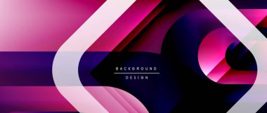 Çizgiler ve modern formlarla vektör geometrik arkaplan. Soyut yuvarlak şekiller, gölge ve ışık efektleri ile akışkan eğimli