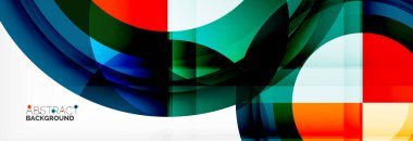 Yuvarlak şekiller, üçgenler ve daireler. Modern soyut arkaplan