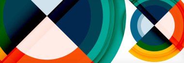 Yuvarlak şekiller, üçgenler ve daireler. Modern soyut arkaplan