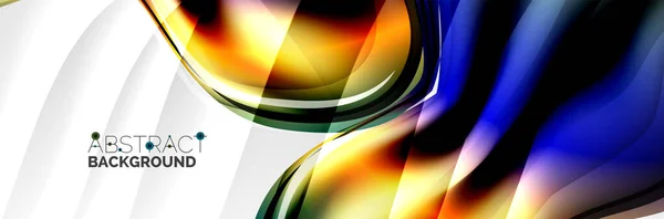 Latar belakang abstrak vektor, gelembung gaya cair mengalir dengan logam, tekstur krom quicksilver warna dan efek cahaya warna - Stok Vektor