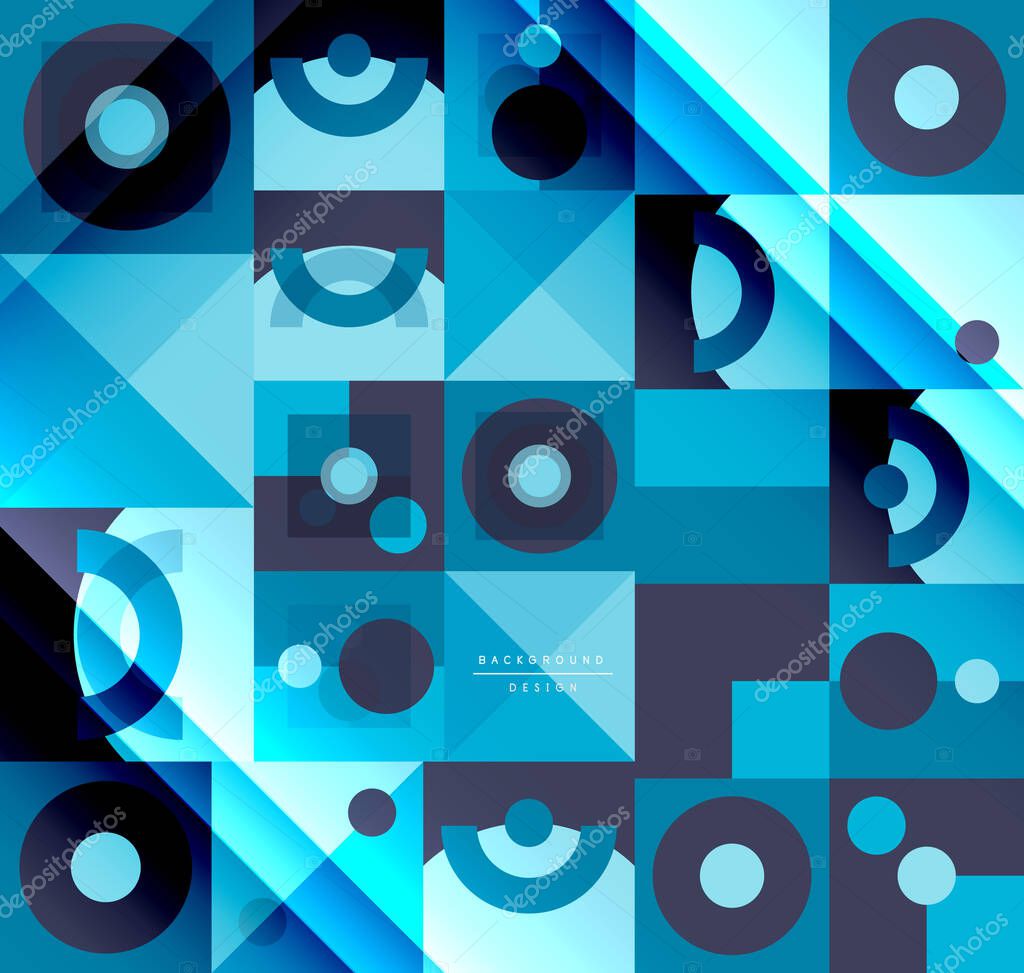 Neo memphis geometric pattern with circles, squares and lines. Pop art abstract background for covers, banners, flyers and posters and other templates