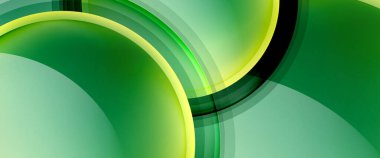 Çemberler ve baloncuklar soyut arka plan. Web pankartı, uygulama veya poster için sıvı yuvarlak şekiller