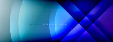 Vektör soyut arkaplan - gölgeler ve ışık efektleri ile sıvı gradyanı üzerinde daire ve çapraz çapraz. Metin için tekno ya da ticari parlak tasarım şablonları