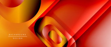 Çizgiler ve modern formlarla vektör geometrik arkaplan. Soyut yuvarlak şekiller, gölge ve ışık efektleri ile akışkan eğimli