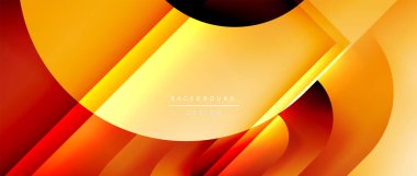 Çizgiler ve modern formlarla vektör geometrik arkaplan. Soyut yuvarlak şekiller, gölge ve ışık efektleri ile akışkan eğimli