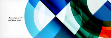 Yuvarlak şekiller, üçgenler ve daireler. Modern soyut arkaplan