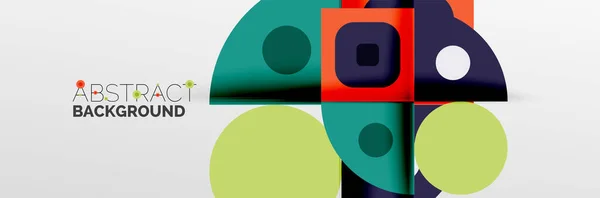 Φωτεινοί κύκλοι χρωμάτων, αφηρημένα στρογγυλά σχήματα και τρίγωνα σύνθεση με εφέ σκιάς. Διάνυσμα σύγχρονο γεωμετρικό πρότυπο σχεδιασμού — Διανυσματικό Αρχείο