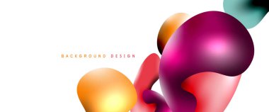 Kabarcıklar soyut arkaplan. Beyaz vektör şablonunda sıvı sıçramaları