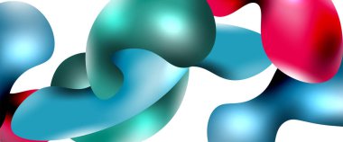 Kabarcıklar soyut arkaplan. Beyaz vektör şablonunda sıvı sıçramaları