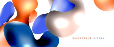 Kabarcıklar soyut arkaplan. Beyaz vektör şablonunda sıvı sıçramaları