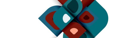 Soyut yuvarlak şekiller ve gölge efektleri tekrarlanan vektör modern geometrik arkaplan kümesi