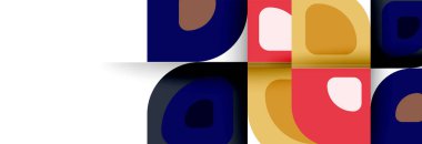 Soyut yuvarlak şekiller ve gölge efektleri tekrarlanan vektör modern geometrik arkaplan kümesi