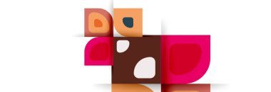 Soyut yuvarlak şekiller ve gölge efektleri tekrarlanan vektör modern geometrik arkaplan kümesi