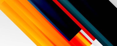 Gölge çizgileri, modern formlar, dikdörtgenler, kareler ve akışkan eğimlere sahip geometrik soyut arkaplanlar. Parlak renkli çizgiler serin arkaplanlar