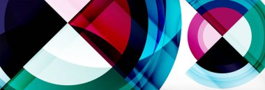 Yuvarlak şekiller, üçgenler ve daireler. Modern soyut arkaplan