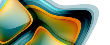 Çemberler ve baloncuklar soyut arka plan. Web pankartı, uygulama veya poster için sıvı yuvarlak şekiller