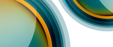 Çemberler ve baloncuklar soyut arka plan. Web pankartı, uygulama veya poster için sıvı yuvarlak şekiller