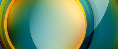 Çemberler ve baloncuklar soyut arka plan. Web pankartı, uygulama veya poster için sıvı yuvarlak şekiller