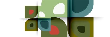 Soyut yuvarlak şekiller ve gölge efektleri tekrarlanan vektör modern geometrik arkaplan kümesi