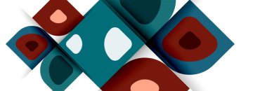 Soyut yuvarlak şekiller ve gölge efektleri tekrarlanan vektör modern geometrik arkaplan kümesi