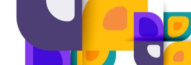 Soyut yuvarlak şekiller ve gölge efektleri tekrarlanan vektör modern geometrik arkaplan kümesi