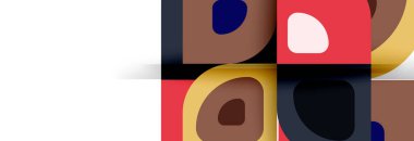 Soyut yuvarlak şekiller ve gölge efektleri tekrarlanan vektör modern geometrik arkaplan kümesi