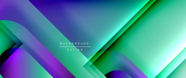 Çizgiler ve modern formlarla vektör geometrik arkaplan. Soyut yuvarlak şekiller, gölge ve ışık efektleri ile akışkan eğimli