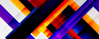 Gölge çizgileri, modern formlar, dikdörtgenler, kareler ve akışkan eğimlere sahip geometrik soyut arkaplanlar. Parlak renkli çizgiler serin arkaplanlar